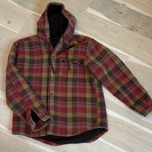 Wolverine Red and Brown Plaid Hooded Jacket